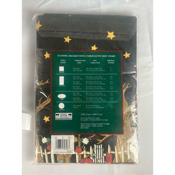 Debbie Mumm flannel backed vinyl tablecloth Frankenstein broomhilda 52x90 oblong - Picture 3 of 3